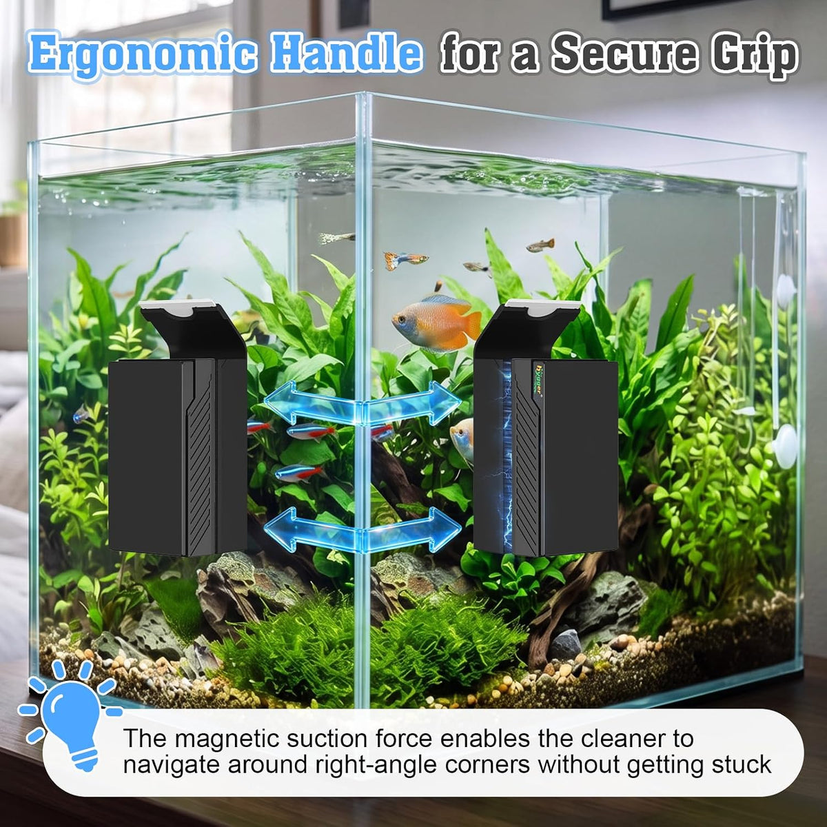 Magnetic Aquarium Glass Cleaner with Ceramic Blade,M