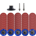 Miroku 50Pcs Mixup 2 inch Twist on Quick Change Discs Set, A/O Sanding Discs with 1/4" Holder, for Die Grinder Surface Prep Strip Grind Polish Finish Burr Rust Paint Removal