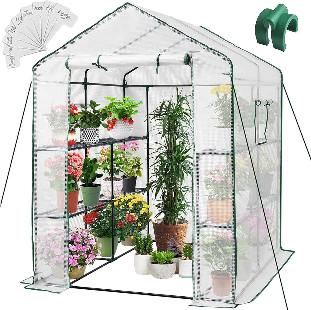 Greenhouse, 57 × 57 × 76" Portable Green House for Outdoor Indoor | Walk in Plant Greenhouses for Backyard