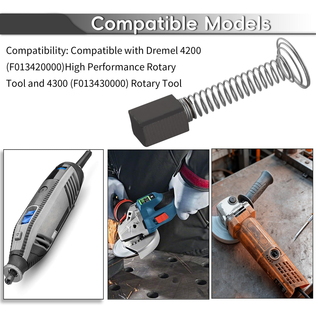 2610024715 Brush-Spring Set Compatible with Dremel 4200 Rotary Tool Replacement Brushes (8 pcs)