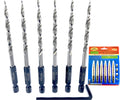 FTG USA 6 Pc #8(11/64") Replacement Tapered Countersink Drill Bit Hex Shank