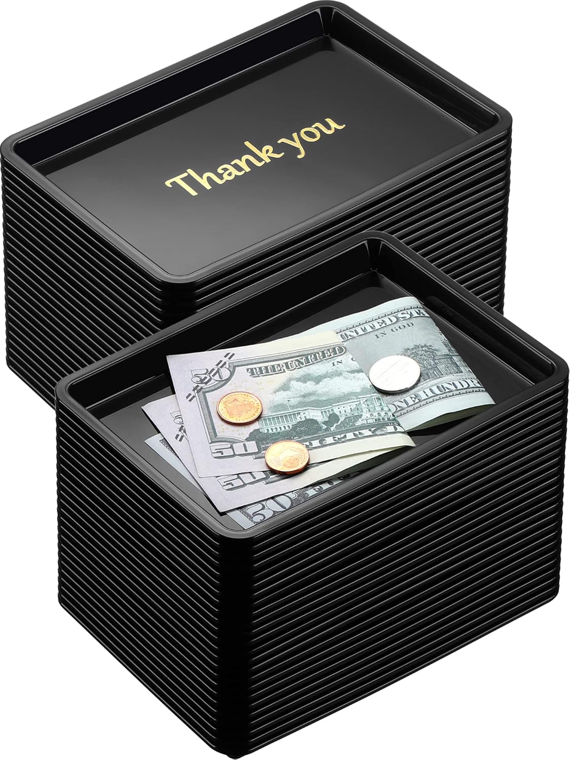 Set of 24 Restaurant Tip Tray Check Presenter for Restaurants Small Plastic Serving Trays 4.5 by 6.4 Inch, Guest Bill