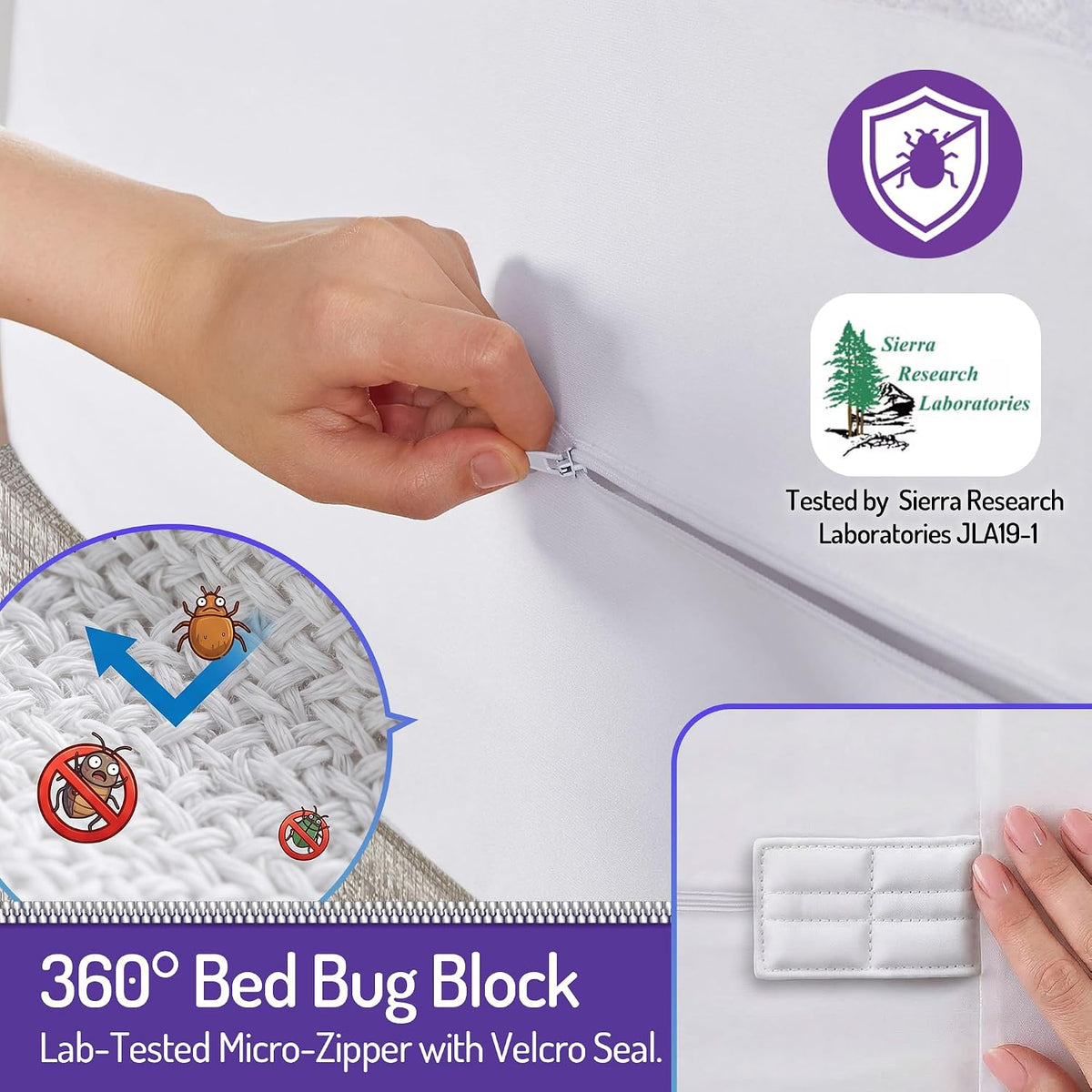 Bed Bug Mattress Cover Queen, Mattress Protector, Fits 13-15 Inch | Lab-Tested Bed Bug Barrier, Dust Mite Proof