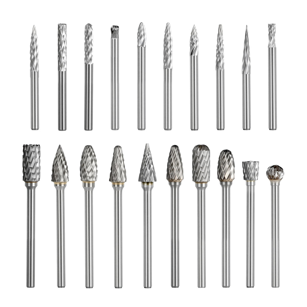 CSOOM 20 Pcs Carbide Burr Bit Set, 1/8 Inch Shank