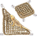 PIVBY Bearded Dragon Hammock（11.02" x 7.87", 2 PC） Reptile Lounger Climbing Toys Seagrass Fiber Habitat Tank
