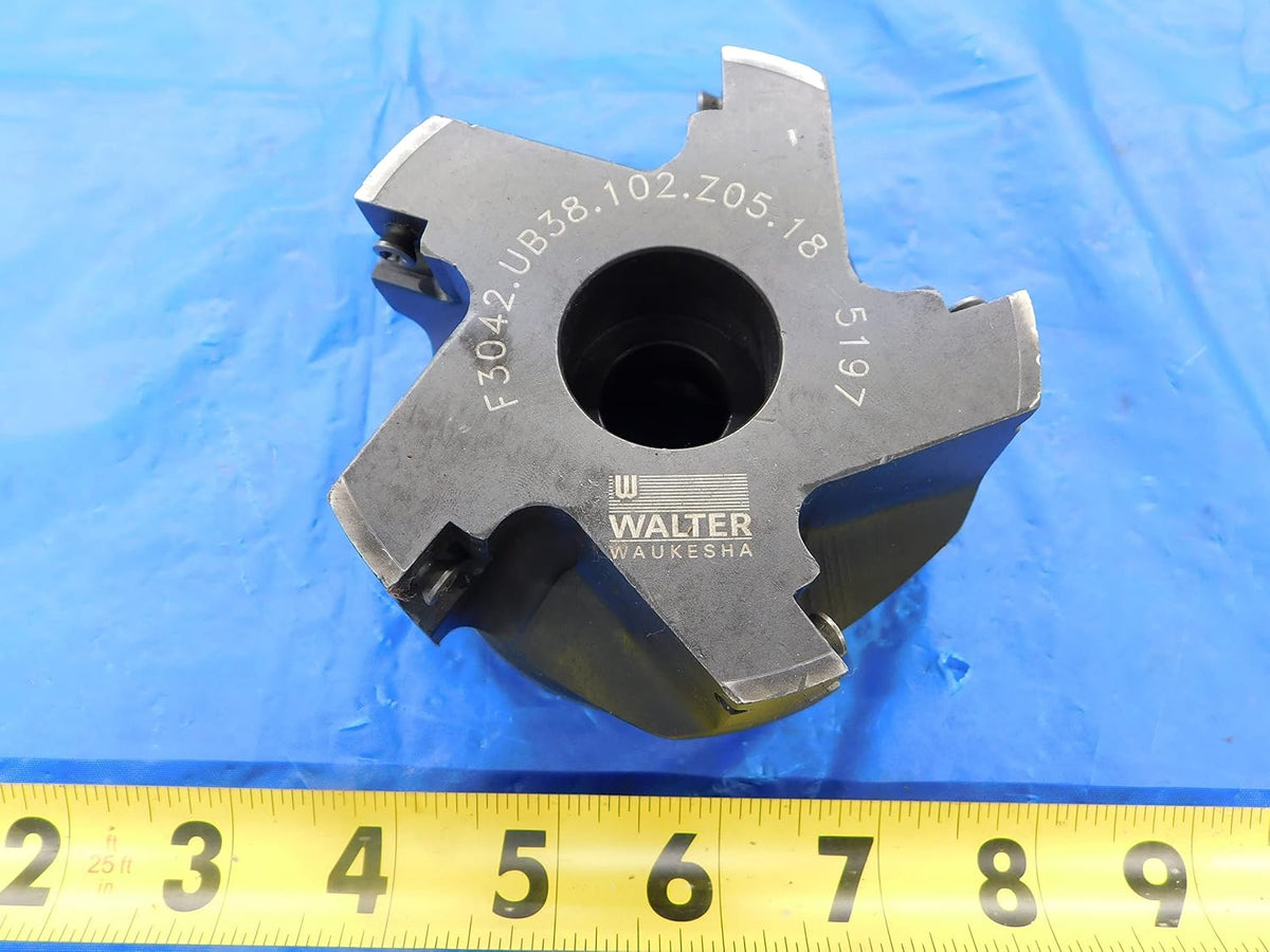 Walter 4" O.D. FACE Mill F3042.UB38.102.Z05.18 1 1/2 Pilot Holds 5 Inserts 4.0 - MB6174RDT