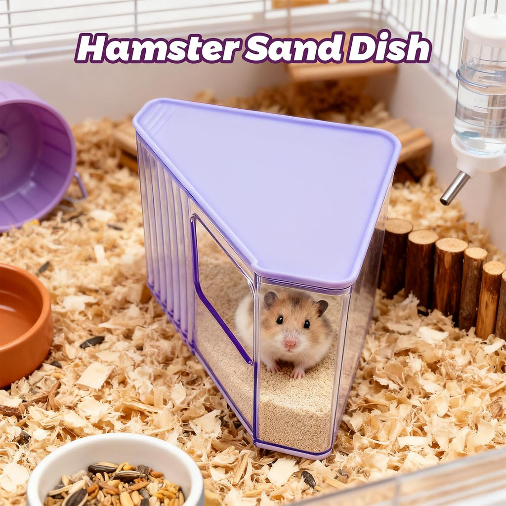 Hamster Toilet Sand Bath Box,Small Animal Bathroom & Digging Room Hamster Sand Bath Container Acrylic Critter's Sand