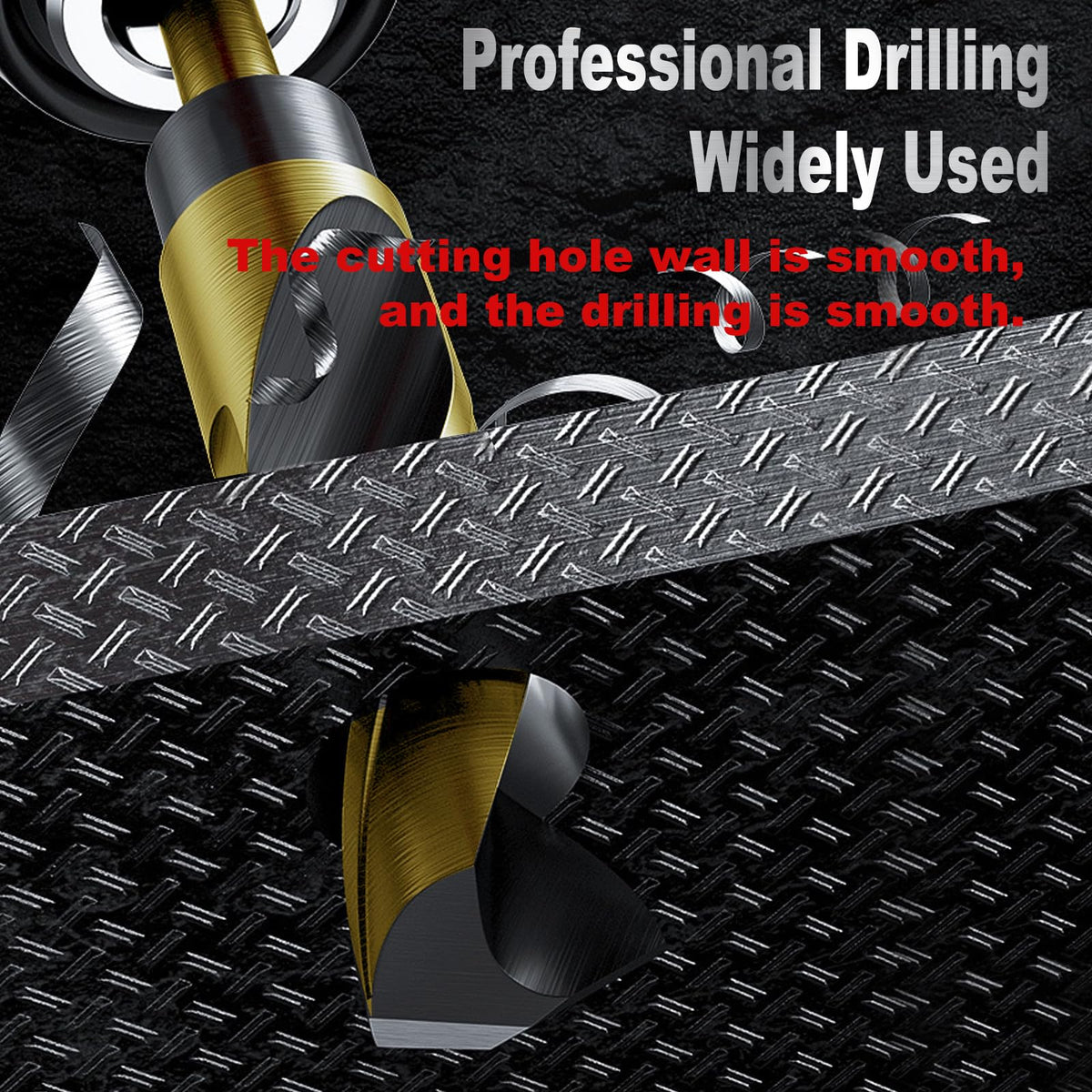 9/16 Inch Drill Bit | Reduced Shank High Speed Steel | HSS 4241 for Metal and Steel | 1/2" Shank for Drill Press,Gold Titanium Coated for Small Holes in Cabinets, Fixtures, Electronics