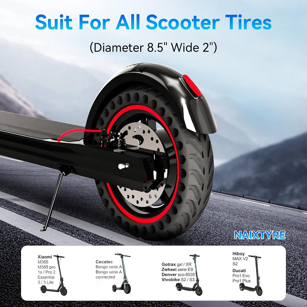 8.5x2 inch Solid Tires for Electric Scooters 50/75-6.1 Scooter Tire Compatible with Xiaomi m365/Mijia Mi m365 Pro/GTRAX GXL V2/GTRAX XR and All 8 1/2 x2/50/75-6.1 Scooters（1pcs）