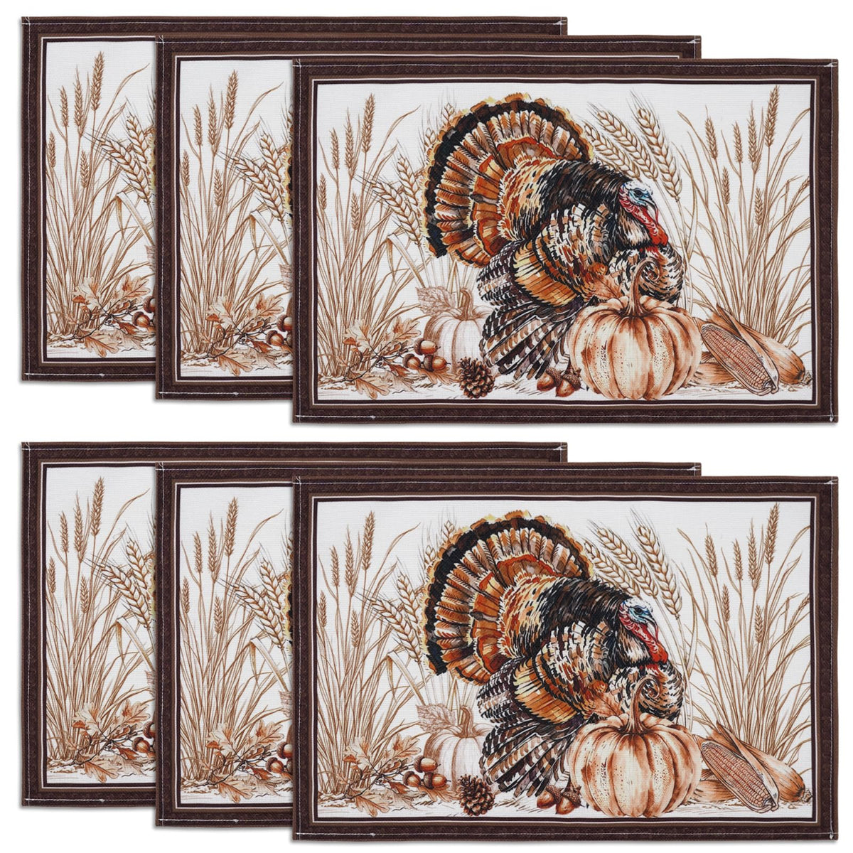 Thanksgiving Placemats 12 x 18 Inch Set of 6