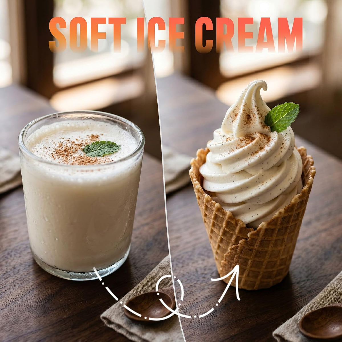 Slushie Machine with 15-Min Fast Slush 6 Preset, Soft Serve Ice Cream Maker