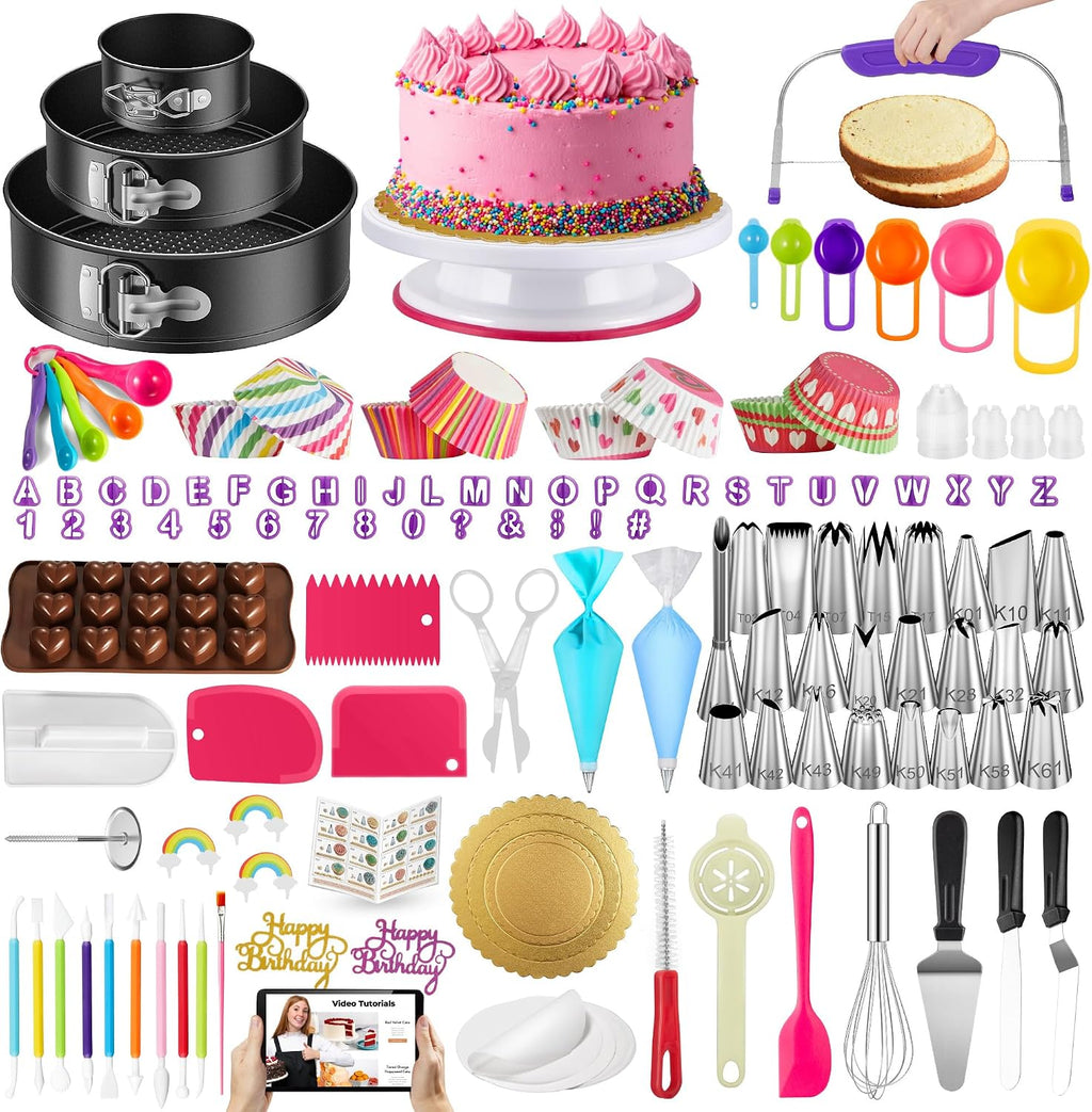 700 Cake Decorating Kit Baking Supplies Tools for Beginners & Pros