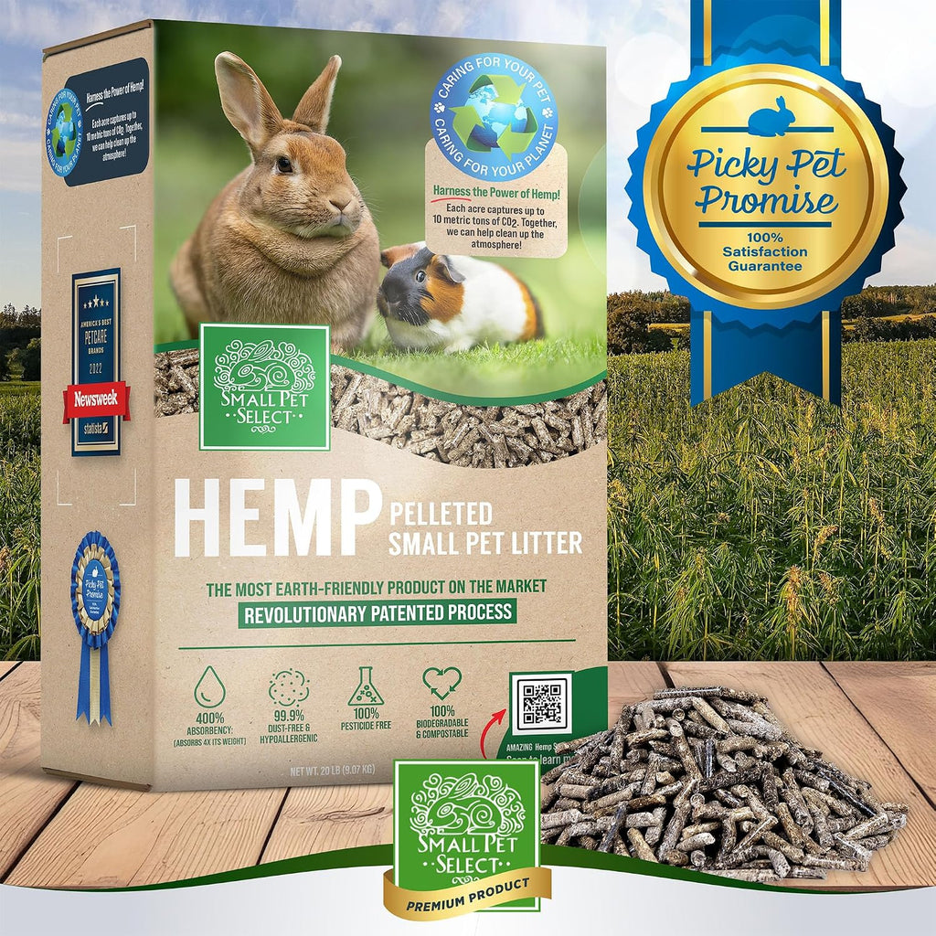 Hemp Pellet Bedding, Non-Clumping, Rabbits, 20 lb