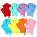 Bath Gloves 16 Pcs Exfoliating with Hanging Loop, 8 Colors