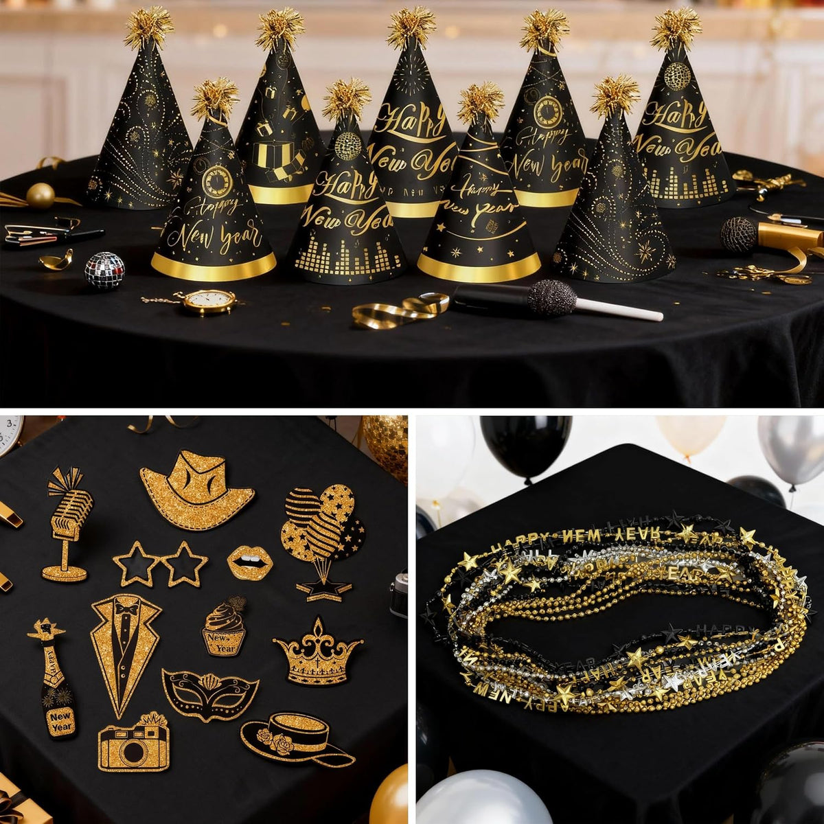 56 PCS New Year’s Eve Party Supplies for New Year's Eve Party Favors | New Year’s Eve Party Supplies Including Happy