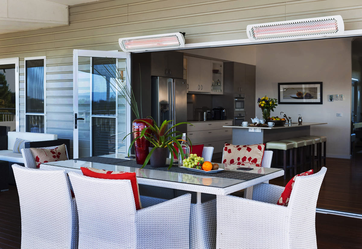 Bromic Tungsten Smart Heat 6000W Electric Patio Heater – Dual Element Infrared, 220V-240V, White Finish – BH0420013