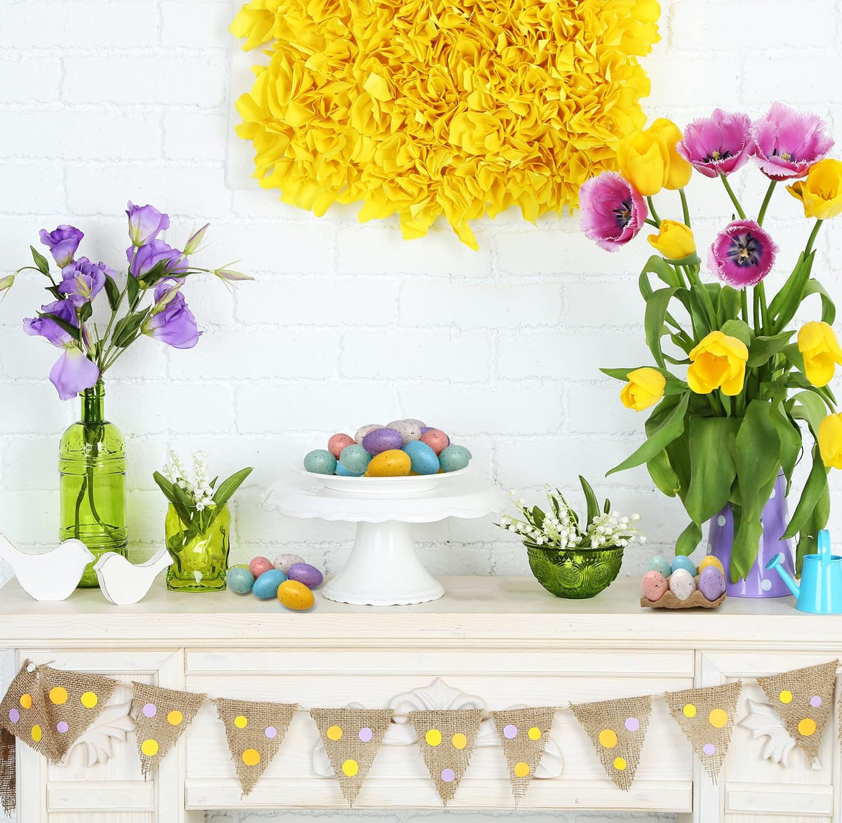 Pastel Speckled Easter Eggs Set (6 Pack) Decorative Faux Eggs Spring Decor Basket Fillers Farmhouse Easter Table