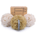 Large 70g Loofah Sponge, 2 Oat Milk + 1 Caramel, 3 Pack