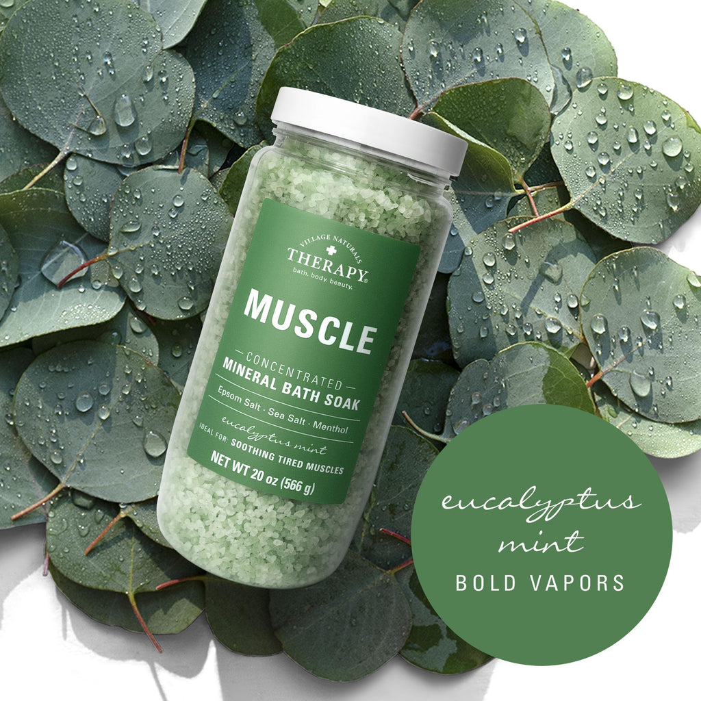 Muscle Concentrated Mineral Bath Soak, Eucalyptus Mint Scent, 20 oz, Pack of 4
