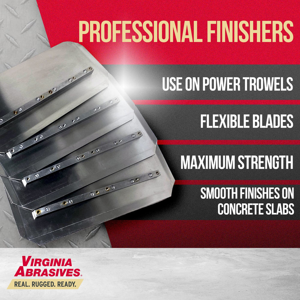 Power Trowel Combination Blades, 8" x 18", Fits 46" Machines, Set of 4