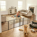219" x 40" H Extra-Wide Adjustable Hardware/Pressure-Mounted Pet & Child Safety Gate with Dual-Lock Walk-Through Swing Door for Stairs, Hallways & Wide Doorways