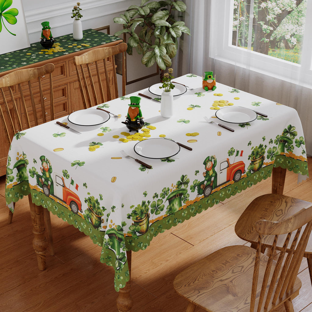 St Patricks Day Tablecloth Rectangle 60x84 Inch Lucky Home Party Decor