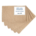 Natural Jute Placemats Burlap Woven Place mats Set of 6, 18x12