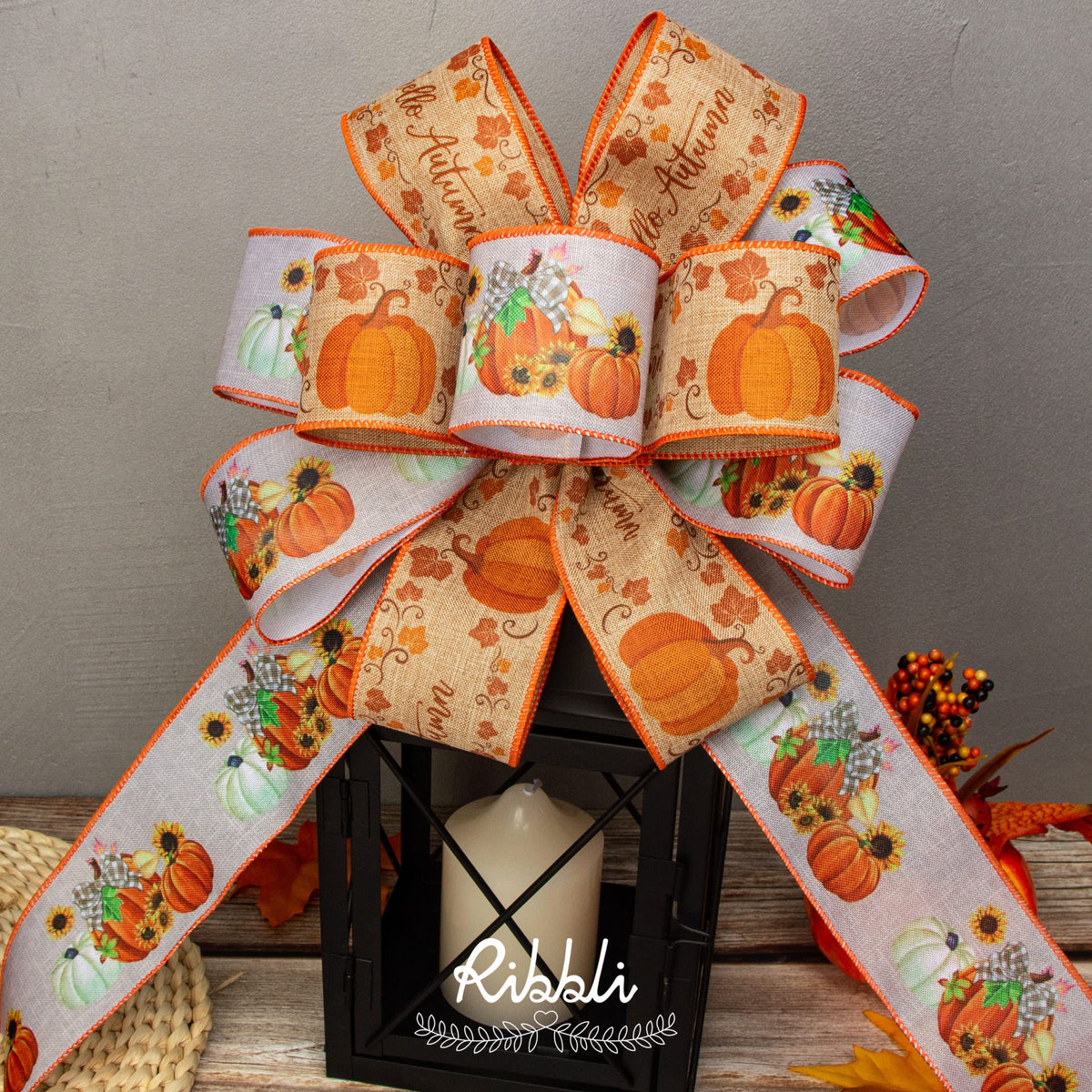 Fall Ribbon Wired 6 Rolls 2.5 Inch,Total 90 Feet(30 Yards), Hello Autumn/Vintage Truck/Pumpkin/Maple Leaves/Fall