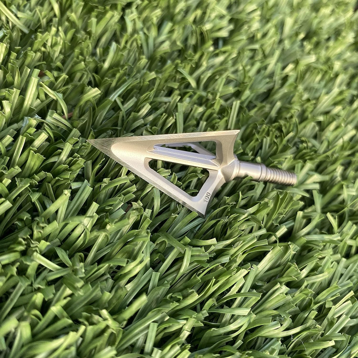 6-Pack 420 Stainless Steel Fixed Blade Broadheads 100 Grain 1-1/8" Cut Premium Solid Arrow Tip for Archery Hunting