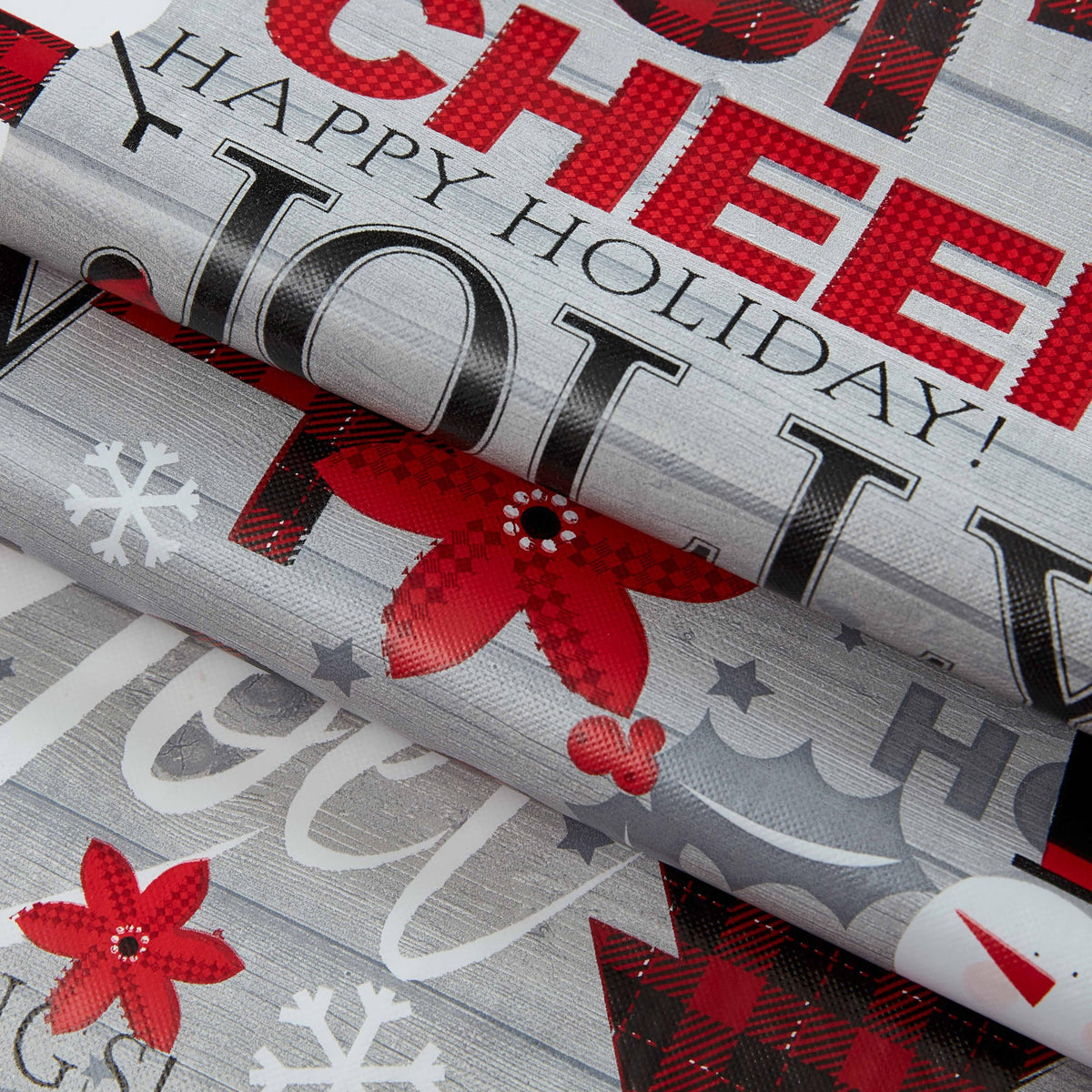 Christmas Joy & Cheer 52 x 70 Inch Rectangle Vinyl Tablecloth