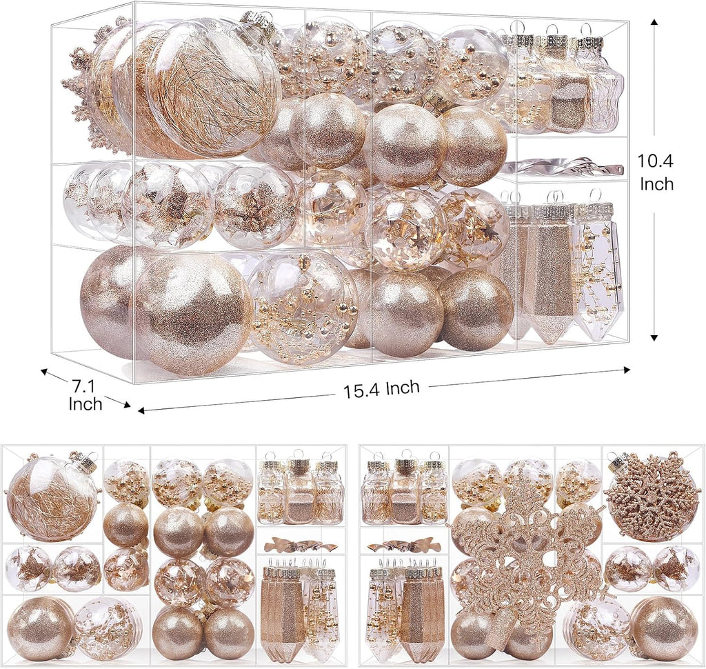 86PCS Christmas Tree Ornaments Clear Set