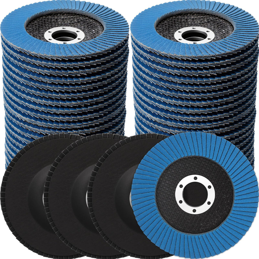 Landhoow 40 Pack 40 60 80 120 Grit Flap Discs 4 1/2 Inch for Angle Grinder 4.5 x 7/8 Inch Aluminum Oxide Sanding Disc Grinding Wheels Grinding Discs Abrasives Flapper Wheel for Wood Metal Sanding