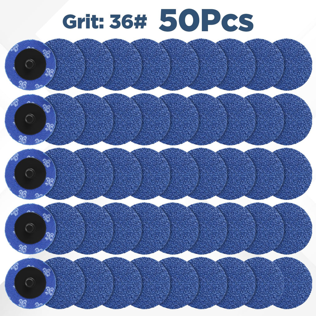 50 Pcs 2 Inch Flap Discs, 36 Grit 2 Sanding Discs with Aluminum Oxide Coated for Surface Prep, Grinding & Polishing (Blue, 2 x 2 Inches)