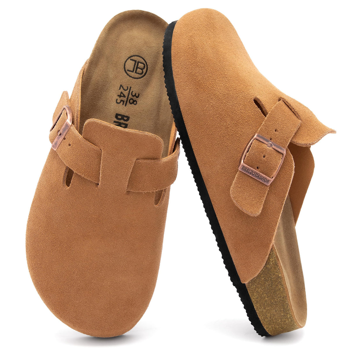 Women's Suede Clogs Men's Slip-On Leather Mules Non-Slip Potato Shoes