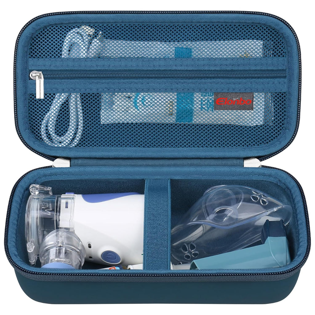 Elonbo Carrying Case for Portable Handheld Inhaler Nebulizer Machine, Blue+