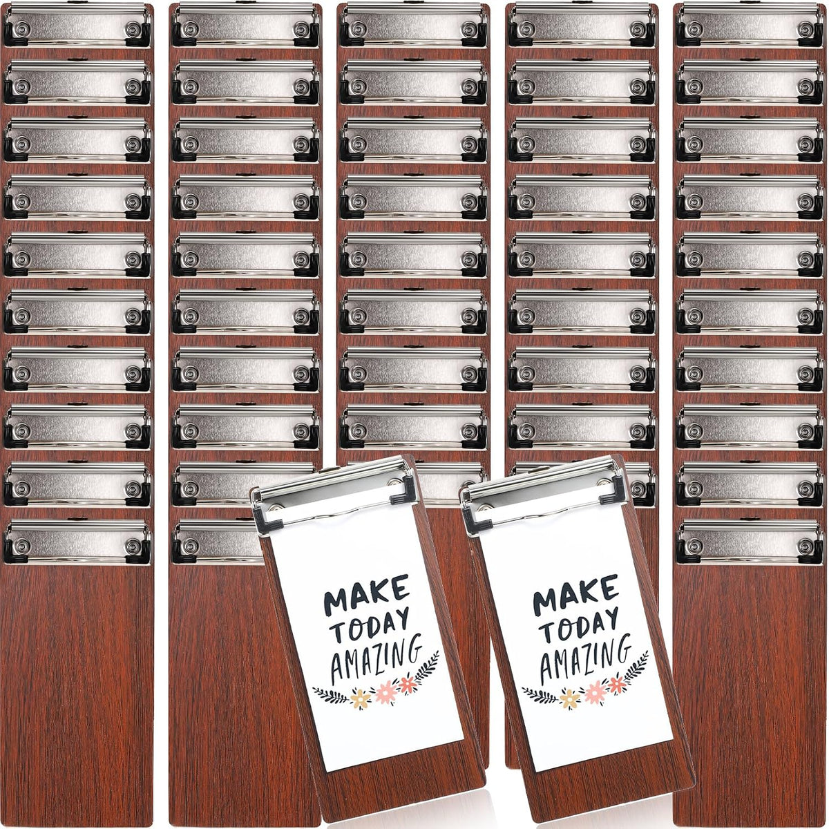 50 Pcs Wood Clipboard Check Presenters for Restaurants, Coffee
