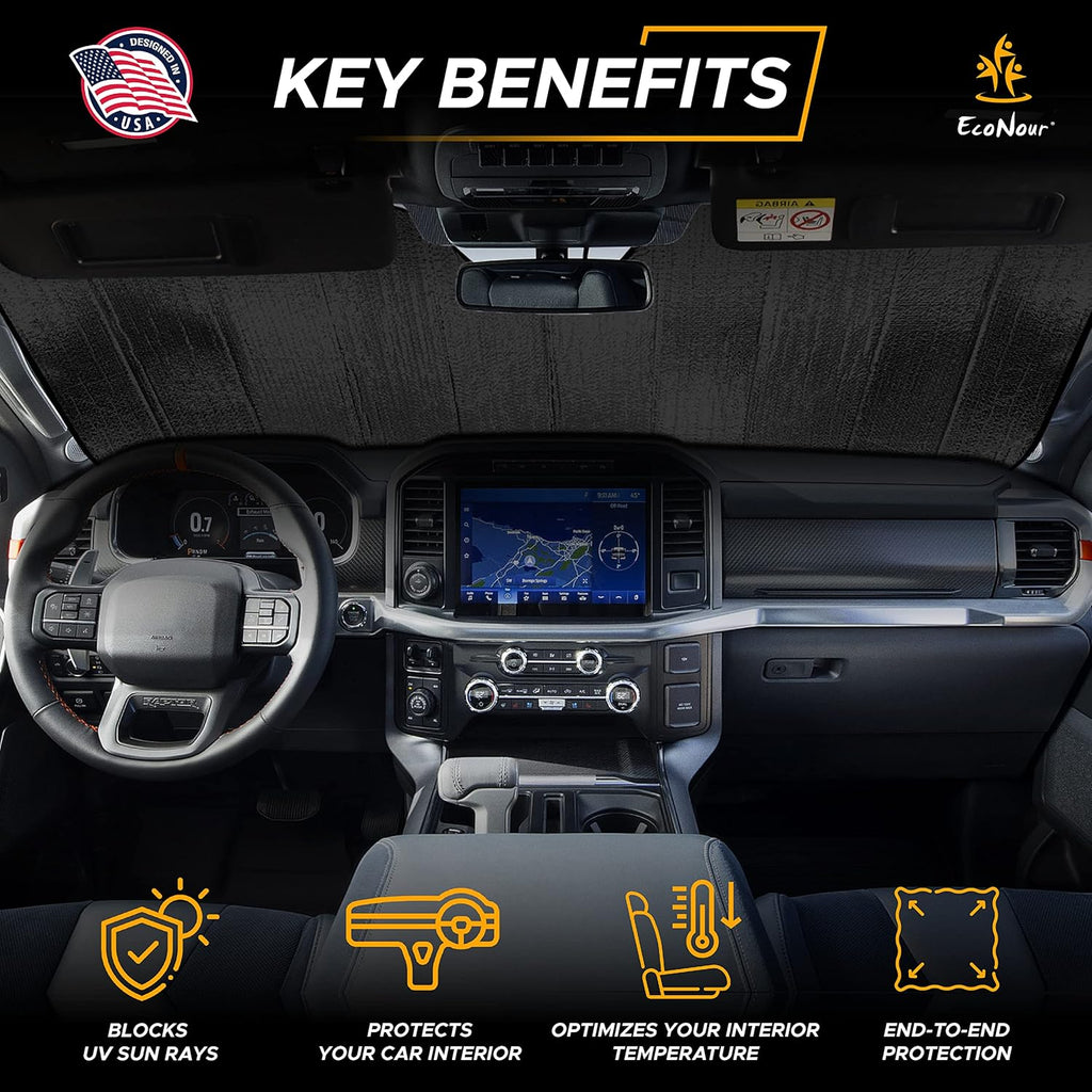 Accordion Car Windshield Sun Shade | Car Sun Visor to Protect Harmful UV Rays | Foldable Automotive Windshield