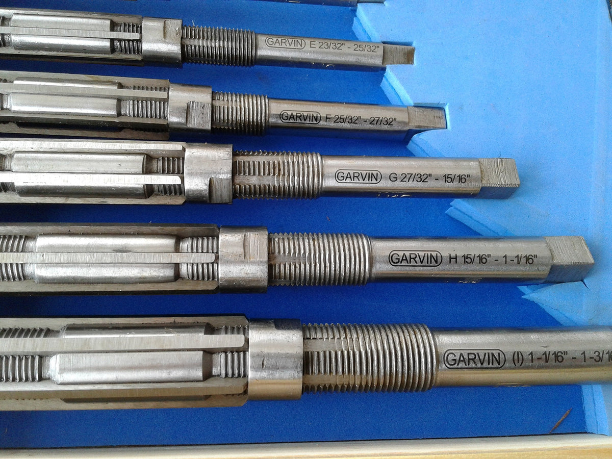 CME 9 pc Adjustable Hand Reamer Set, 15/32" to 1-3/16" Reamer Sizes