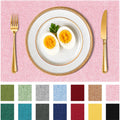 Placemats Set of 4, Cotton Linen Blend Cloth Place Mats, Pink