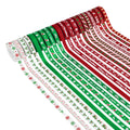 3/8 inch 100 Yards Assorted Christmas Ribbon - Pack of 20 in Red