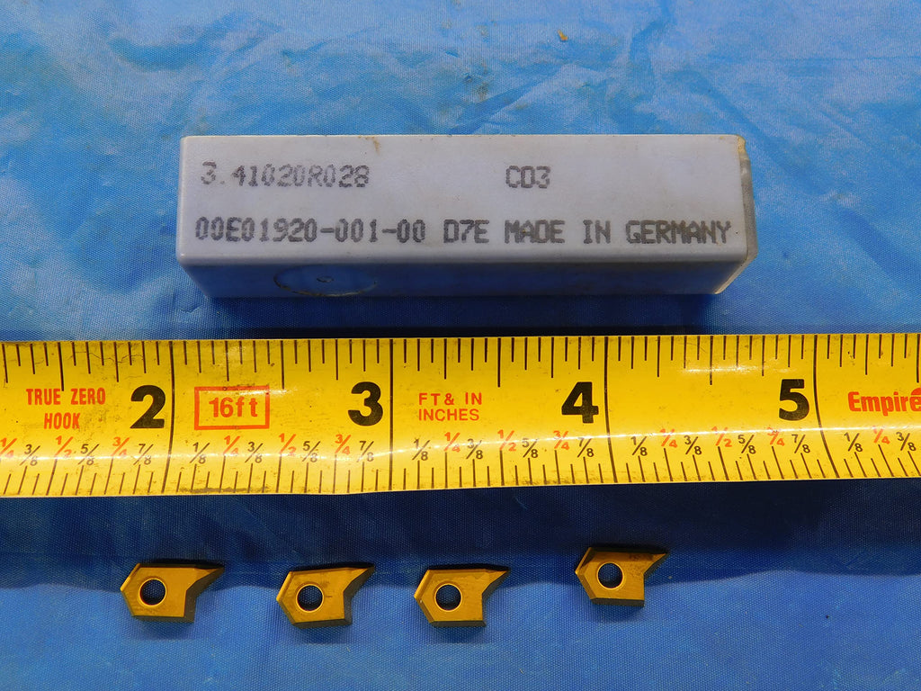4PCS KENNAMETAL HERTEL 3.41020R028 CD3 TiN Carbide Drill Chamfer Inserts D7E - MB2524LVR