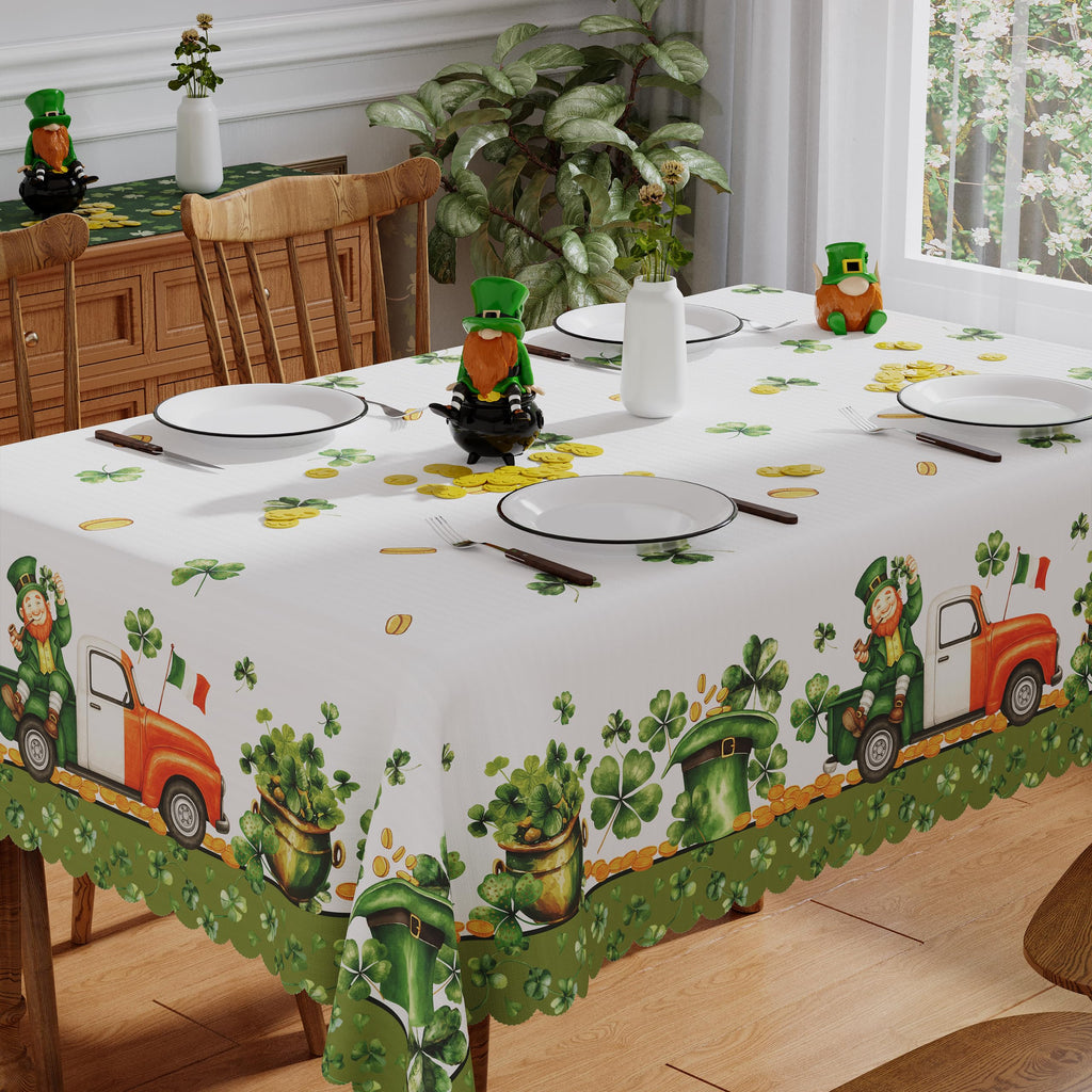 St Patricks Day Tablecloth Rectangle 60x84 Inch Lucky Home Party Decor