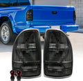USR 97-04 Dakota PickUp Tail Light – Rear Tail Lamps (Left + Right) Pair - Compatible with 1997-2004 Dodge Dakota Pick Up Truck All Models/Trims (SMOKE TAIL LIGHTS/PLUG AND PLAY READY)