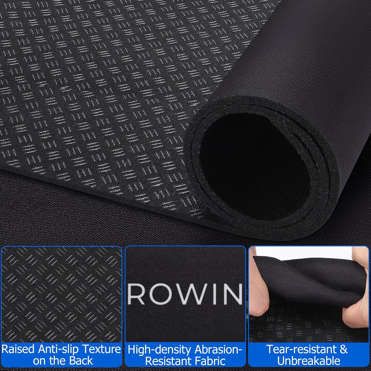 Non-Slip Mat Compatible with Peloton Bike, Concept 2 Rowing Machine | 2PCS Exercise Bike Mat, Protects for Hardwood