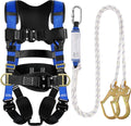 TRSMIMA Safety Harness Fall Protection - Harness Kit for Men Construction | Fall Arrest Roofing Harness Kit Men Full