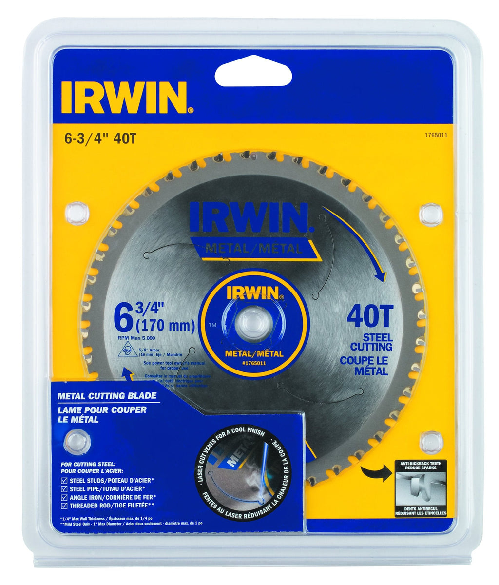 IRWIN Tools Metal-Cutting Circular Saw Blade, 6-3/4-inch, 40T (4935554)