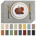 Faux Leather Vinyl Placemats Set of 6, Light Grey
