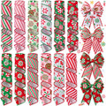 12 Rolls 60 Yard Candy Cane Christmas Wired Ribbon for Wreath Craft