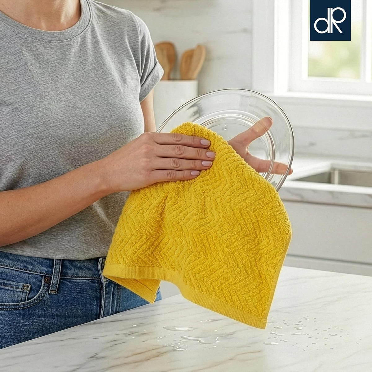 100% Cotton Kitchen Towels 15x25 in, Rustic Set (Pack of 4)