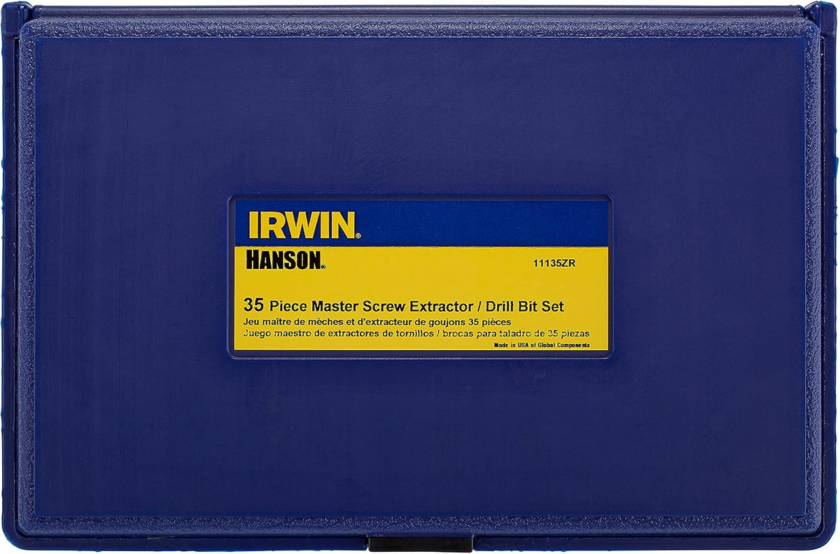 IRWIN Tools Hanson Screw Extractor and Drill Bit Set, 35 Piece, 11135ZR